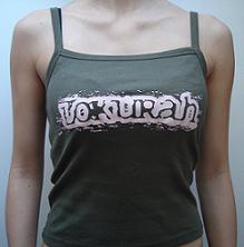 Tank top LOKURAH kaki / pink logo